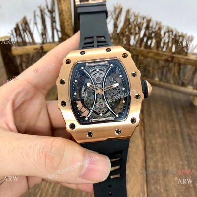 Richard Mille RM53-01 Pablo Macdonough Watch Rose Gold Black Rubber Band